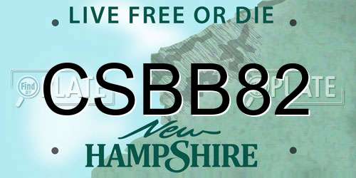 CSBB82 New Hampshire License Plate