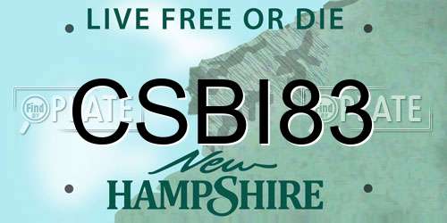 CSBI83 New Hampshire License Plate