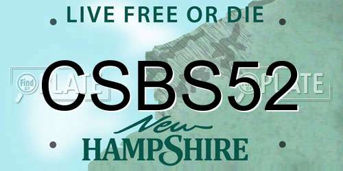 CSBS52 New Hampshire License Plate