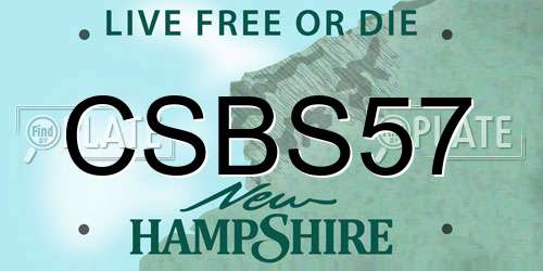 CSBS57 New Hampshire License Plate