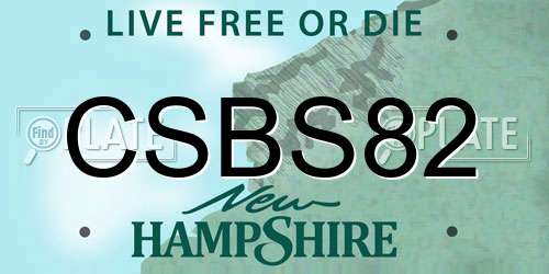 CSBS82 New Hampshire License Plate