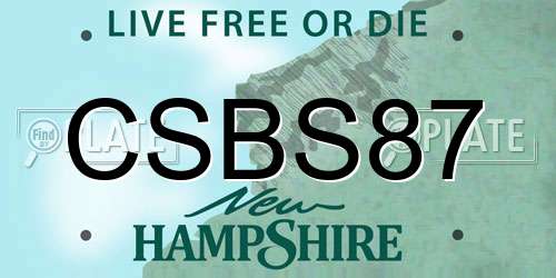 CSBS87 New Hampshire License Plate