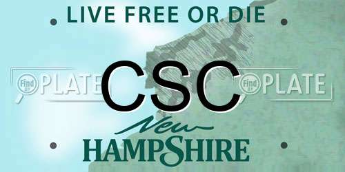CSC New Hampshire License Plate
