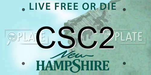 CSC2 New Hampshire License Plate