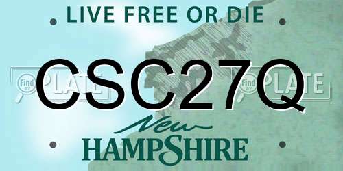 CSC27Q New Hampshire License Plate