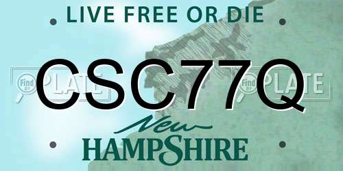 CSC77Q New Hampshire License Plate