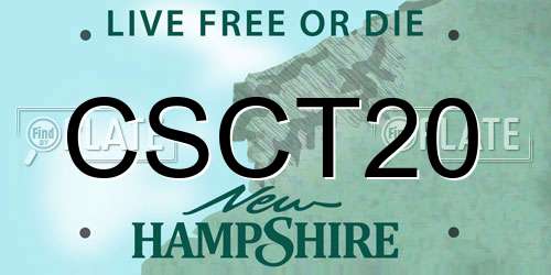 CSCT20 New Hampshire License Plate