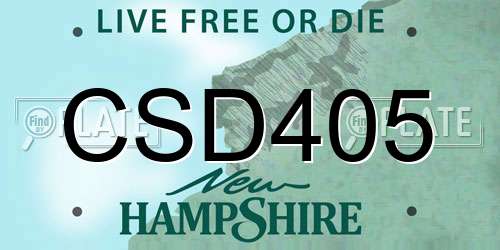 CSD405 New Hampshire License Plate