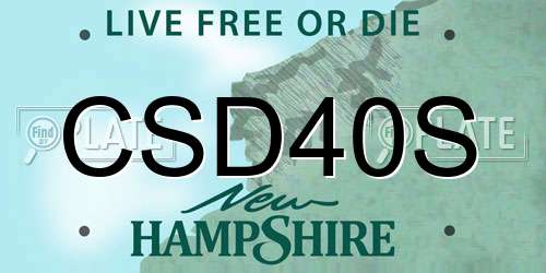 CSD40S New Hampshire License Plate