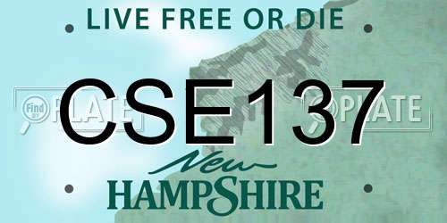 CSE137 New Hampshire License Plate