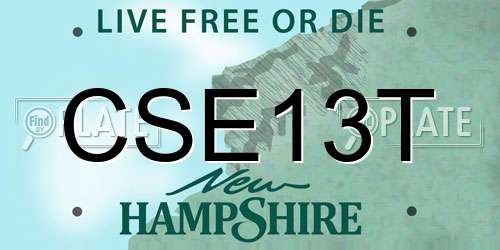 CSE13T New Hampshire License Plate