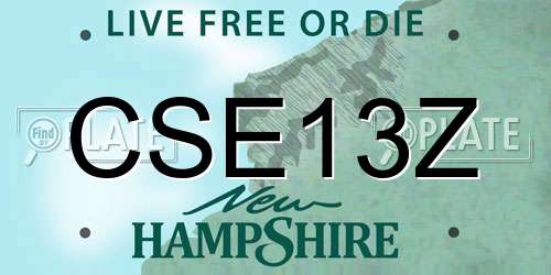 CSE13Z New Hampshire License Plate