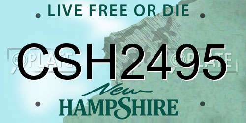 CSH2495 New Hampshire License Plate
