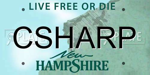 CSHARP New Hampshire License Plate