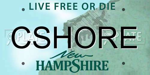 CSHORE New Hampshire License Plate