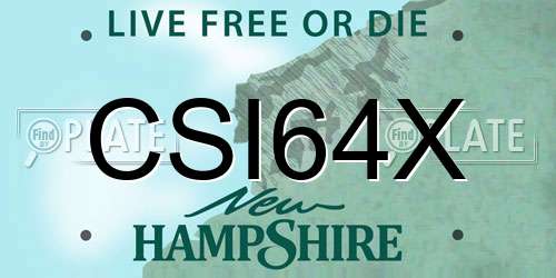 CSI64X New Hampshire License Plate
