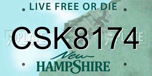 CSK8174 New Hampshire License Plate