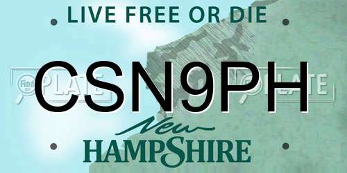 CSN9PH New Hampshire License Plate