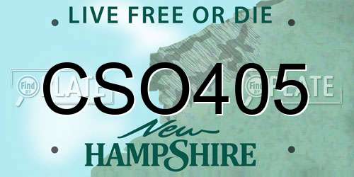 CSO405 New Hampshire License Plate