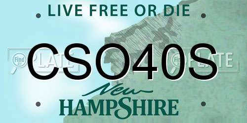 CSO40S New Hampshire License Plate