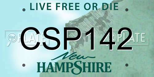CSP142 New Hampshire License Plate