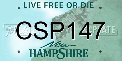 CSP147 New Hampshire License Plate