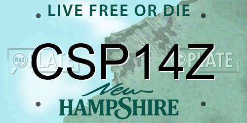CSP14Z New Hampshire License Plate