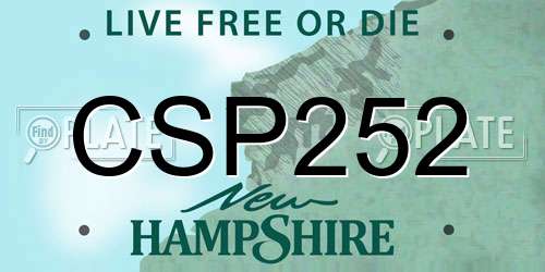 CSP252 New Hampshire License Plate