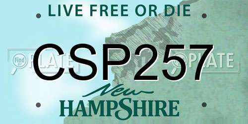 CSP257 New Hampshire License Plate