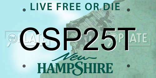CSP25T New Hampshire License Plate