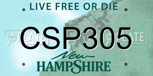 CSP305 New Hampshire License Plate