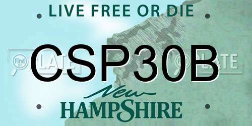 CSP30B New Hampshire License Plate