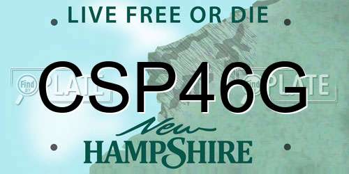 CSP46G New Hampshire License Plate