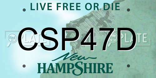 CSP47D New Hampshire License Plate