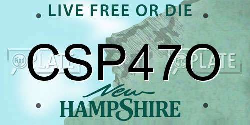 CSP47O New Hampshire License Plate