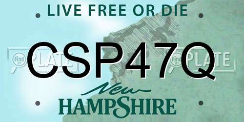 CSP47Q New Hampshire License Plate