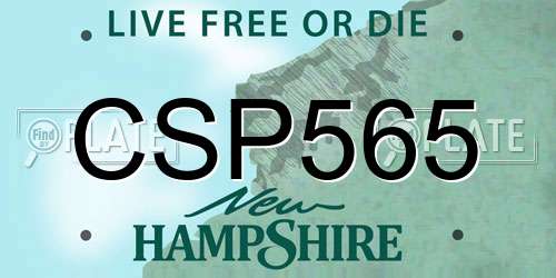 CSP565 New Hampshire License Plate