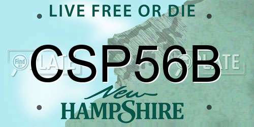 CSP56B New Hampshire License Plate