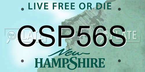 CSP56S New Hampshire License Plate