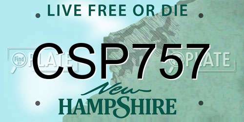 CSP757 New Hampshire License Plate