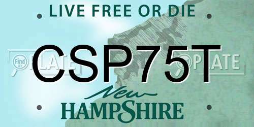 CSP75T New Hampshire License Plate