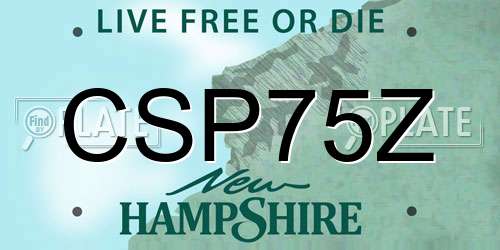 CSP75Z New Hampshire License Plate