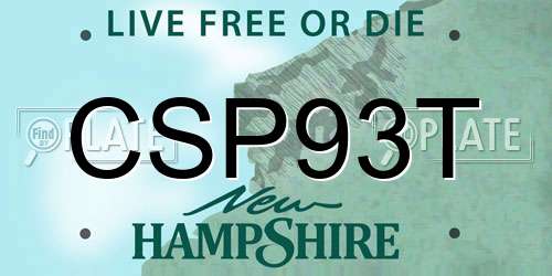 CSP93T New Hampshire License Plate