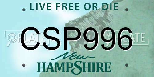 CSP996 New Hampshire License Plate