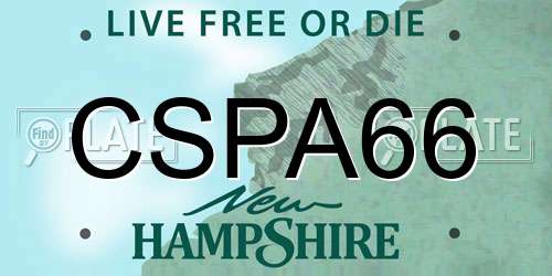 CSPA66 New Hampshire License Plate