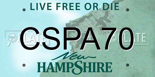 CSPA70 New Hampshire License Plate