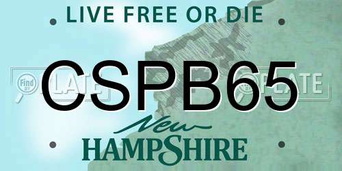 CSPB65 New Hampshire License Plate