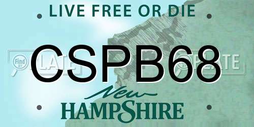 CSPB68 New Hampshire License Plate