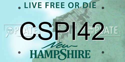 CSPI42 New Hampshire License Plate