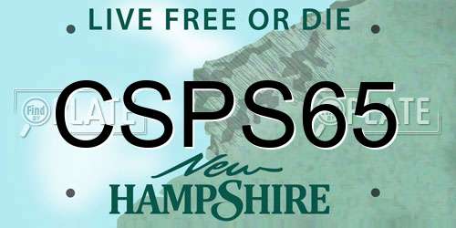 CSPS65 New Hampshire License Plate